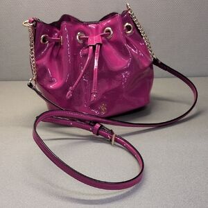 Victoria's Secret Shiny Fuchsia Bucket Bag